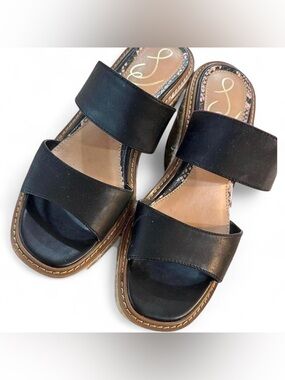 Sam Edelman Black wedge sandals.